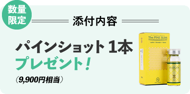 数量限定 添付内容 パインショット1本プレゼント 9,900円相当