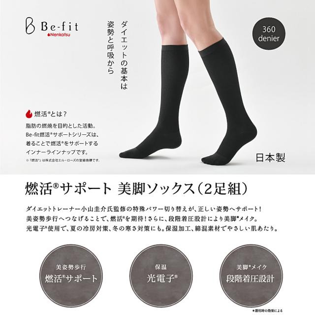 ビーフィット 燃活(R)サポート 美脚ソックス SM～LL
