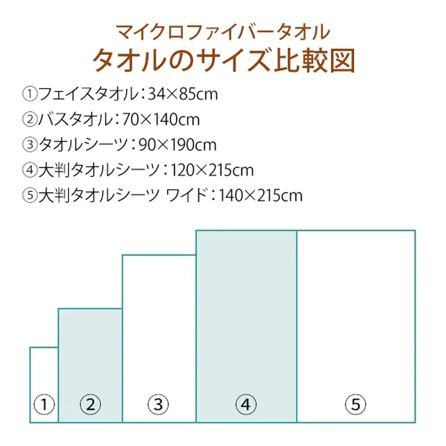 エコマイクロファイバー 大判タオルシーツ (2768匁) 120cm×215cm 全8色