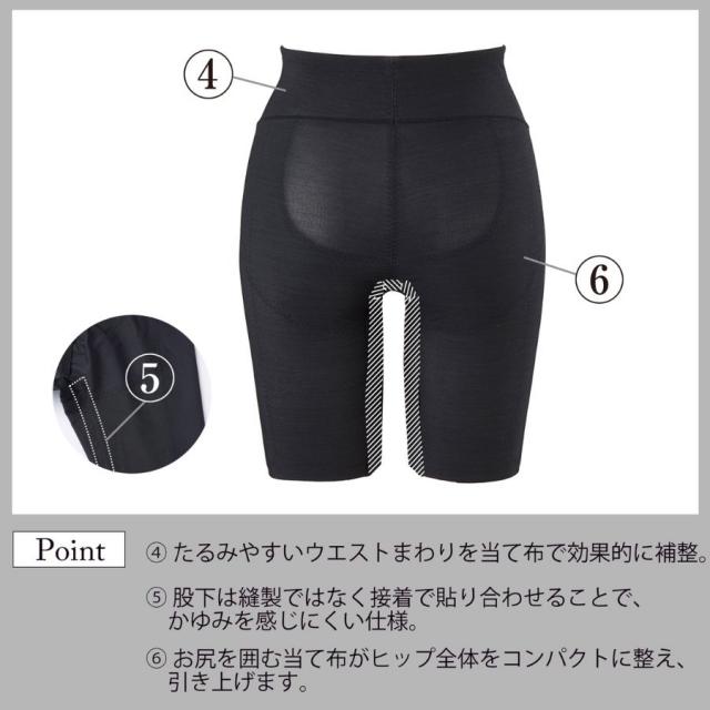 ビーフィット すらっとシェイプ ロングガードル ブラックのイメージ画像