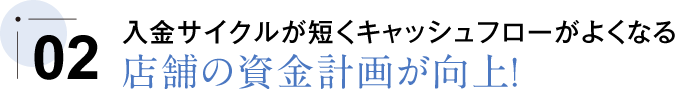 店舗の資金計画が向上！